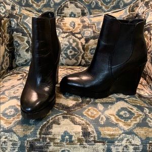 Michael Kors Black Wedge Heel Booties